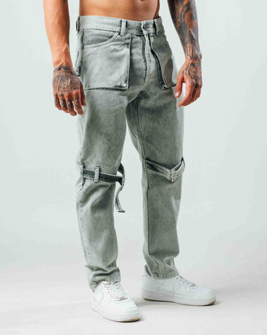 Jeans Vintage Verde Oliva -  Ref 364