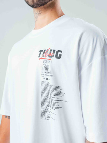Camiseta Oversize Blanca Thug