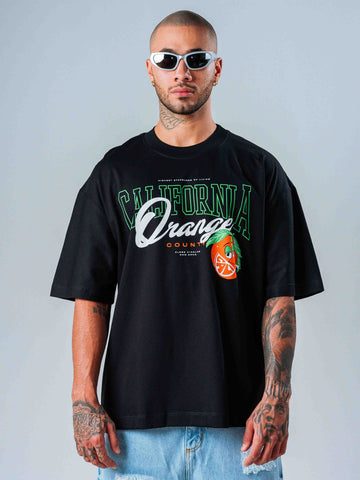 Camiseta Oversize Negro Orange