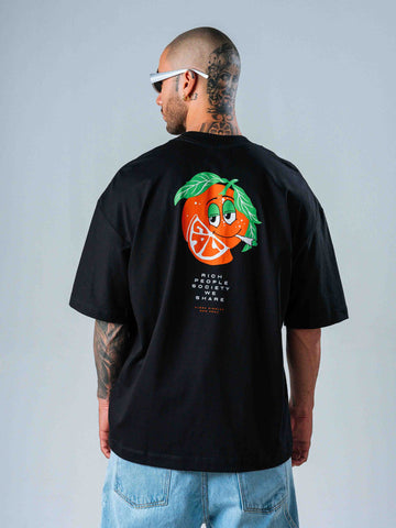Camiseta Oversize Negro Orange