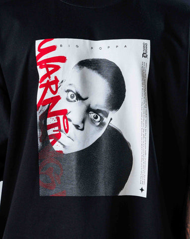 Camiseta Oversize Negro Warning