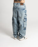 Jeans Baggy Cargo Azul