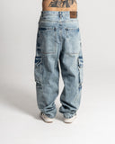 Jeans Baggy Cargo Azul