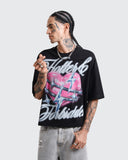 Camiseta Negra Oversize Love Hurts