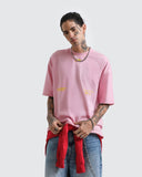 Camiseta Rosada Oversize Lovers Of Lies Streetwear