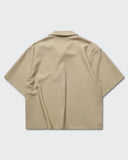Camisa boxy fit beige Boxy Core para hombre – vista 3 – Dynamo Brand
