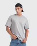 Camiseta Básica Relaxed Fit Gris-Cemento