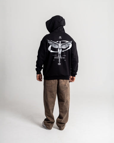 Hoodie Oversize Negro Angel