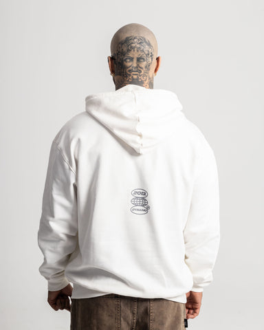 Hoodie Oversize White Mesh