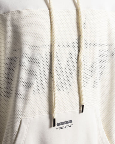 Hoodie Oversize White Mesh