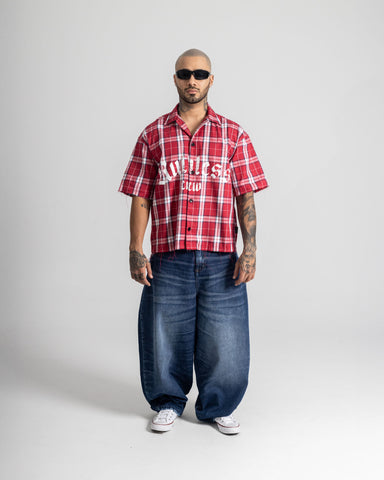 Camiseta Boxy Plaid Rebel