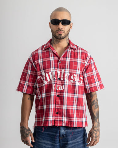 Camiseta Boxy Plaid Rebel