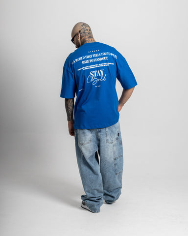 Camiseta Oversize Stay Bold Blue