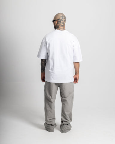 Camiseta para hombre básica blanca oversize