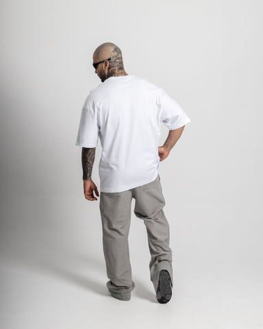 Camiseta para hombre básica blanca oversize