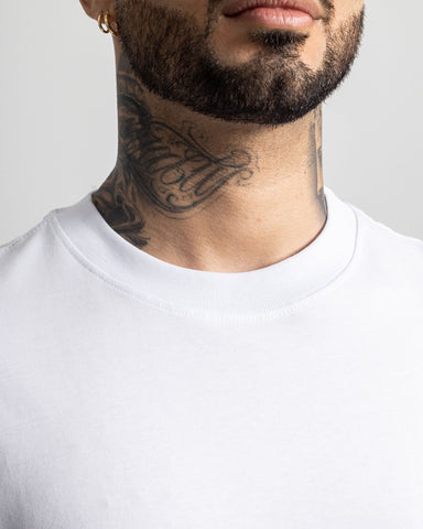 Camiseta para hombre básica blanca oversize