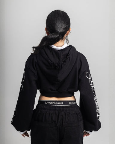 Crop Top Script Black