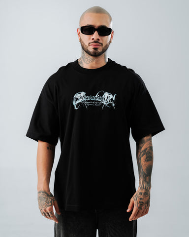 Camiseta Para Hombre Oversize Negro Motorand Devotion