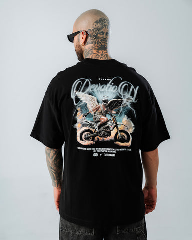 Camiseta Para Hombre Oversize Negro Motorand Devotion