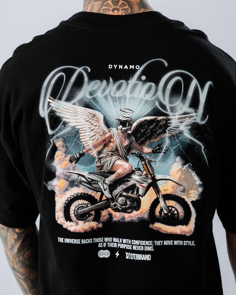 Camiseta Para Hombre Oversize Negro Motorand Devotion