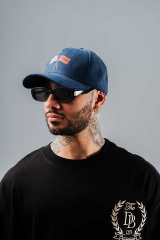 Gorra Para Hombre Azul Con Estampado