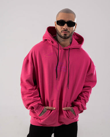 Hoodie Oversize Con Capucha Fucsia