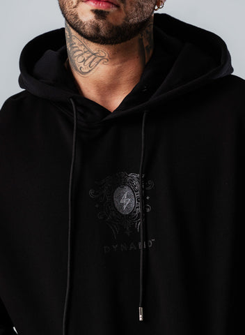 Hoodie Oversize Para Hombre Negro Unlimited