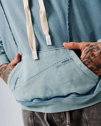 Hoodie Acid Wash Raw Lines