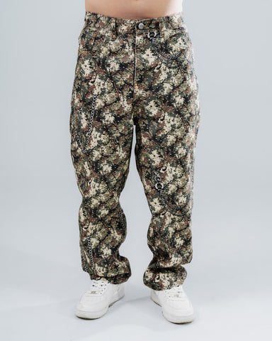 Jean Baggy Camuflado con Cadenas