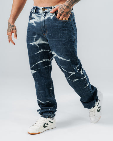 Jean Regular Azul Craquelado