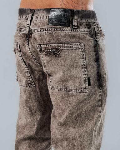 Jean Regular Para Hombre Gris Con Aerografía