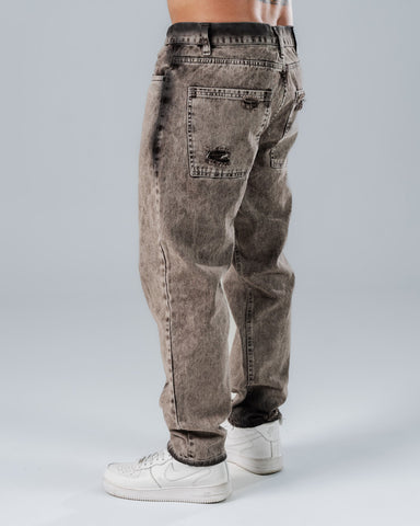 Jean Regular Para Hombre Gris Con Aerografía