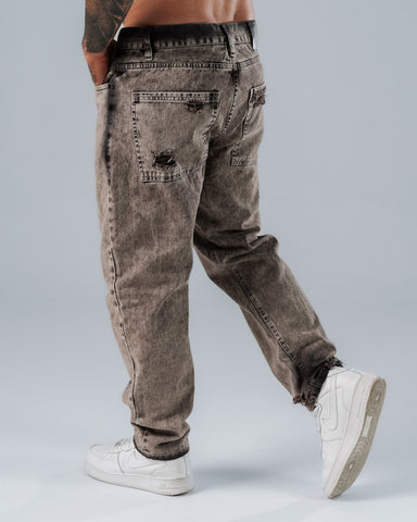 Jean Regular Para Hombre Gris Con Aerografía