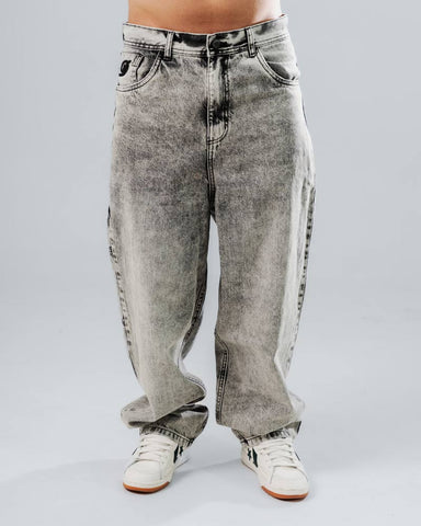 Jeans Baggy Básico Gris Lavado