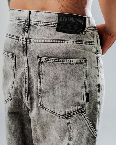 Jeans Baggy Básico Gris Lavado