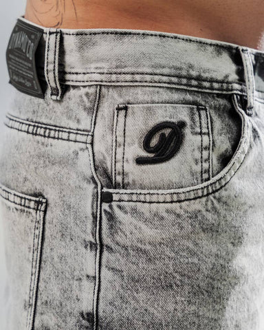 Jeans Baggy Básico Gris Lavado