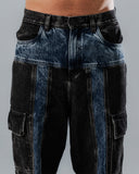 Jeans Baggy Cargo Doble Tono