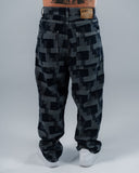 Jeans Baggy Para Hombre Azul Jacqard Cuadros