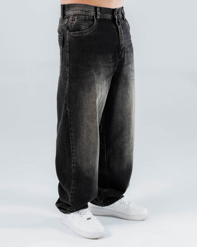 Jeans Baggy Para Hombre Negro Con Laser