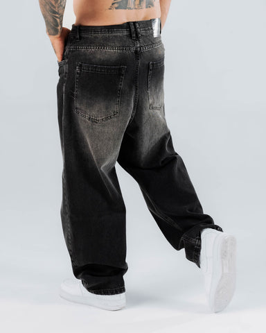 Jeans Baggy Para Hombre Negro Con Laser