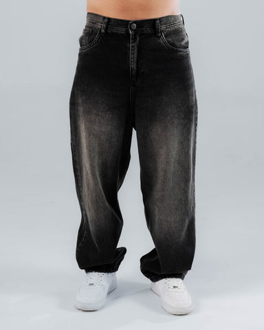 Jeans Baggy Para Hombre Negro Con Laser