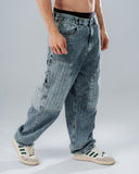Jeans Baggy Patchwork Jacquard