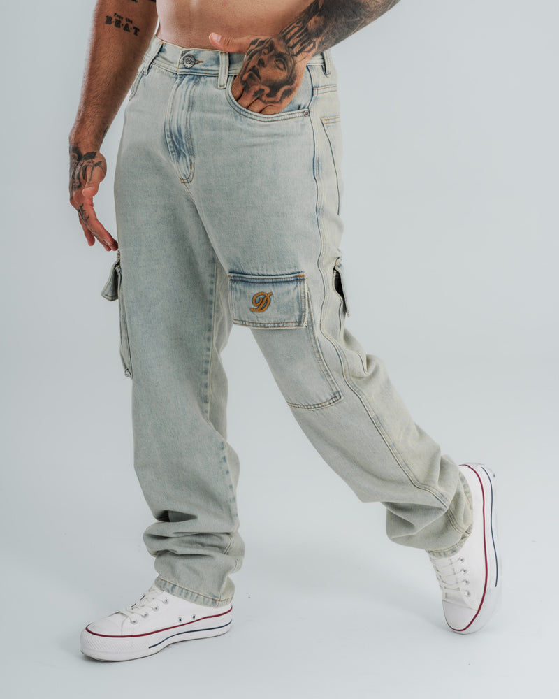 Jeans Baggy Washed Blue