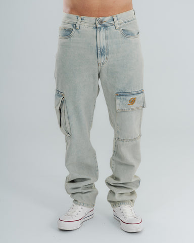 Jeans Baggy Washed Blue