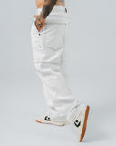 Jeans Regular Blanco Costura Contrastada