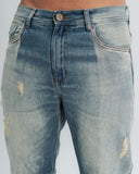 Jeans Azul Regular Distressed