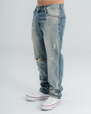 Jeans Azul Regular Distressed