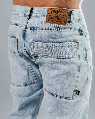 Jeans Regular Para Hombre Azul Con Contraste