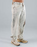 Jeans Regular Para Hombre Blanco Print