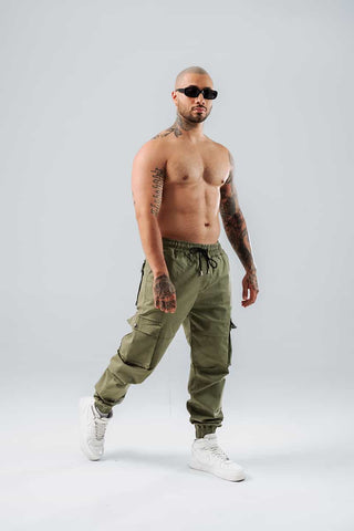 Jogger Para Hombre Cargo Básico Verde